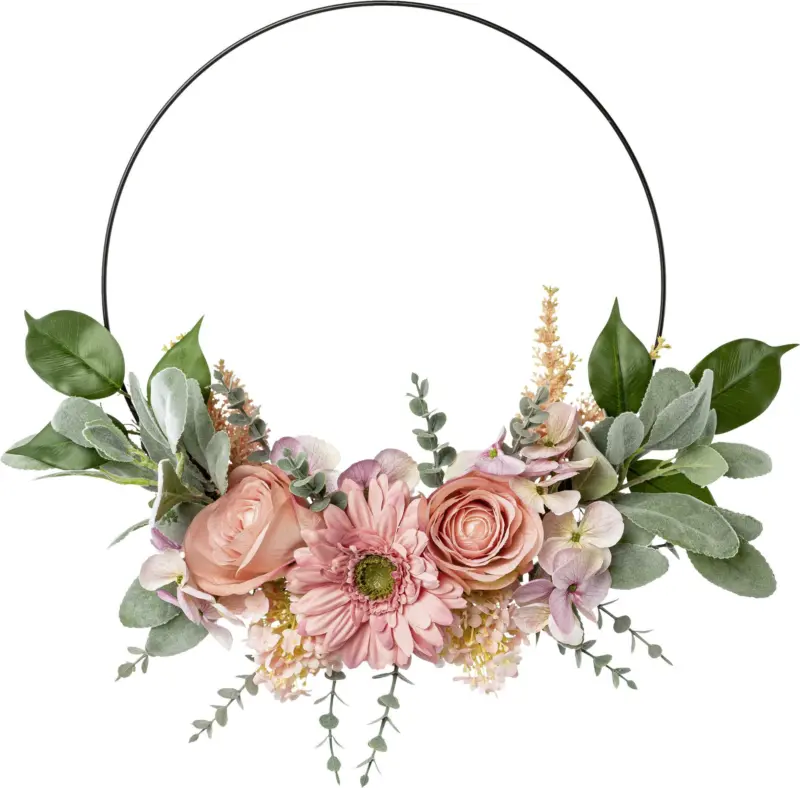 Kunstpflanze Blumenkranz in Rosa