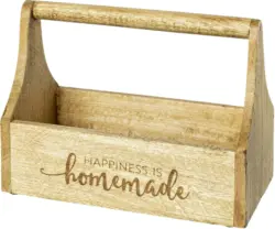 Aufbewahrungsbox Bucket aus Mangoholz ca. 26x18x13cm