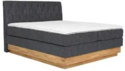 Boxspringbett in Graphitfarben