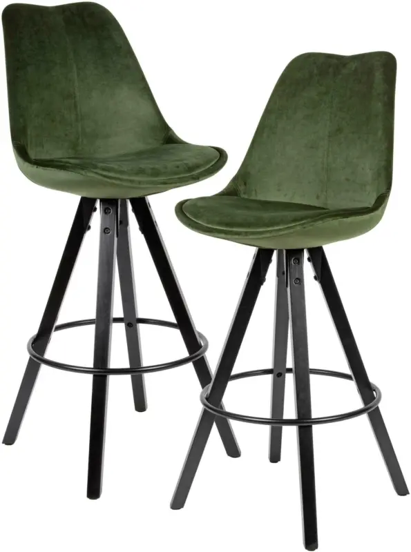 Barhocker-Set 'WL6.097' , 2-er Set ,grün