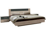 Set Bett mit 2 nachttischen ANGELA 180x200cm Dekor eiche grau