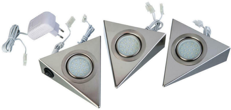Hölscher Leuchten Led-unterbauspots 017 913 Stahlfarbig Metall 3 Brennstellen