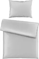 Bettwäsche Bio-Lisa Uni in Grau ca. 140x200cm