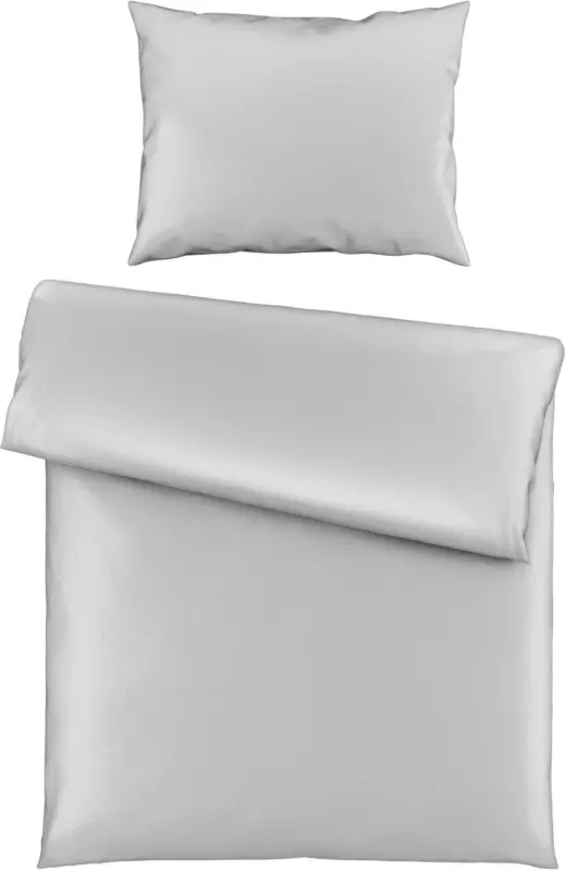 Bettwäsche Bio-Lisa Uni in Grau ca. 140x200cm