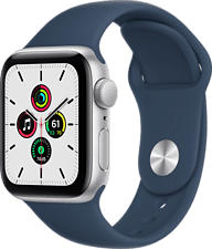 APPLE Watch SE (GPS + cellulare) 40 mm - Smartwatch (Regular (Per polsi da 130-200 mm), Fluoroelastomero, Argento/blu abisso)