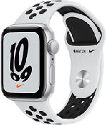 MediaMarkt APPLE Watch Nike SE (GPS) 40 mm - Smartwatch (Taglia unica 130-200 mm, Fluoroelastomero, Argento/Platino puro/Nero)