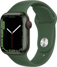 APPLE Watch Series 7 (GPS + Cellular) 41 mm - Montre intelligente (Regular 130-200 mm, Fluoroélastomère de haute qualité, Vert/Trèfle)