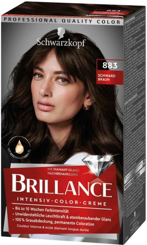 Schwarzkopf Brillance Intensiv-Color-Creme Schwarzbraun Magique 883 -