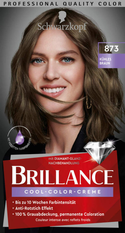 Schwarzkopf Brillance Haarfarbe Cool-Color-Creme Kühles Braun 873