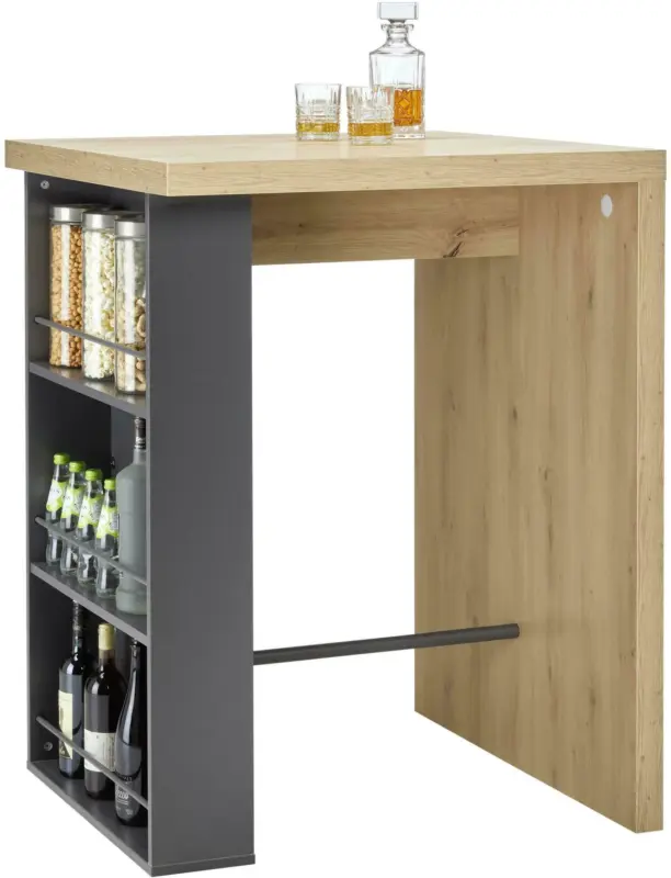 Bar in Anthrazit/Eichefarben