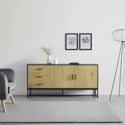 SIDEBOARD 'Giorgia', Eichefarben/Schwarz