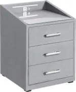 mömax Nachtkästchen in Silberfarben