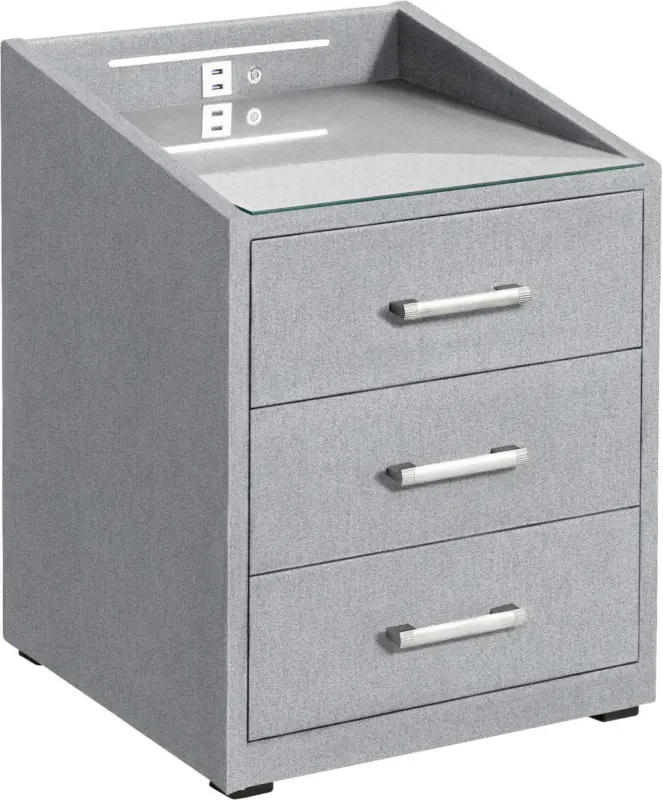 Nachtkästchen in Silberfarben