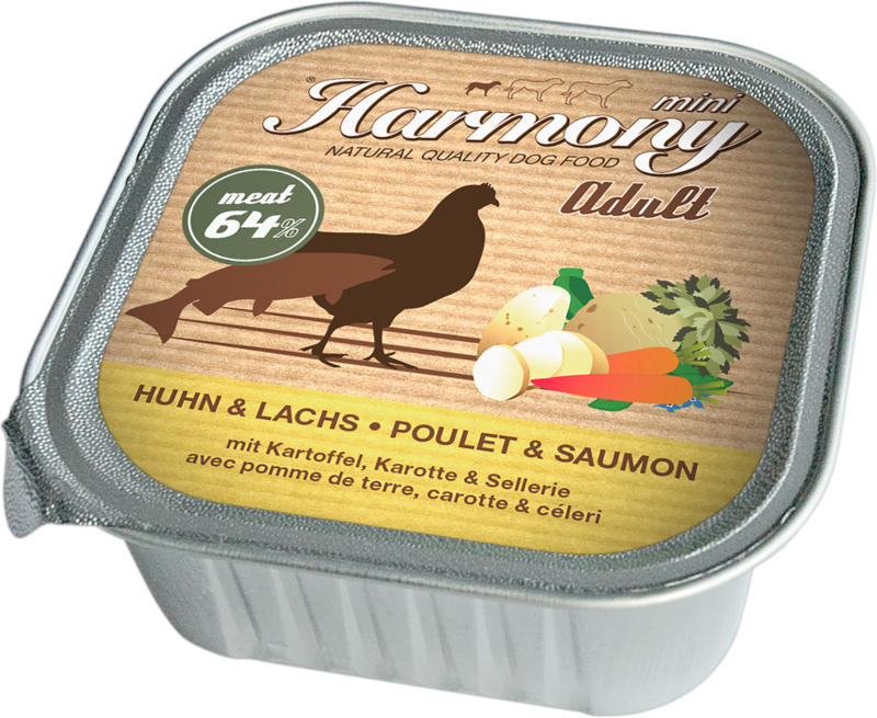 Harmony Dog Natural Nassfutter Huhn & Lachs 11x150g