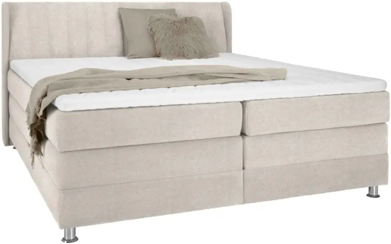 Boxspringbett in Beige ca. 160x200cm