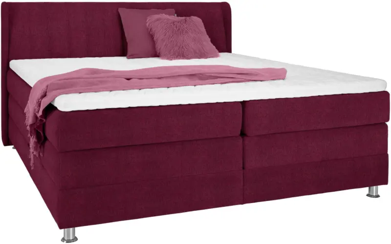 Boxspringbett in Rot ca. 180x200cm