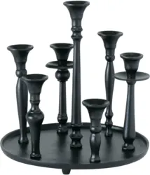 Kerzenhalter Poulina aus Aluminium in Schwarz