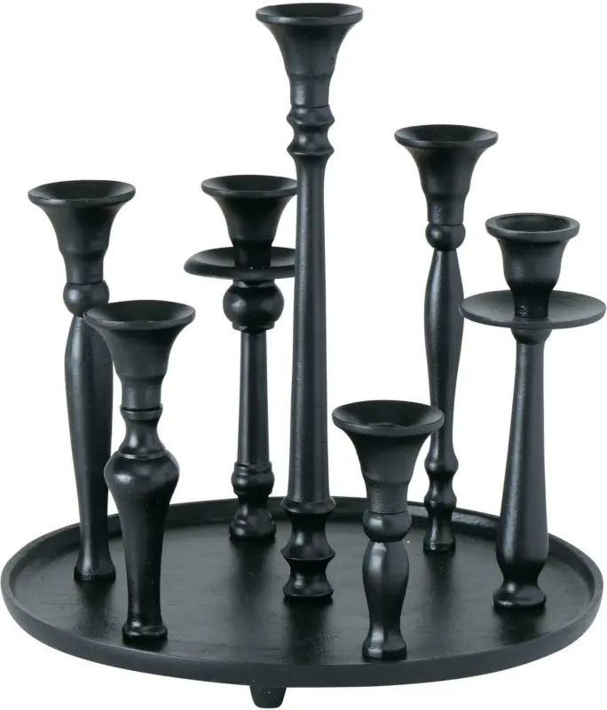 Kerzenhalter Poulina aus Aluminium in Schwarz