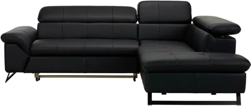 Wohnlandschaft in Schwarz mit Bettfunktion