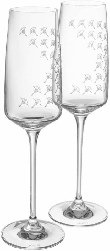 Champagnerglas Set à 2 Stk Faded Cornflower, Weiss Matt