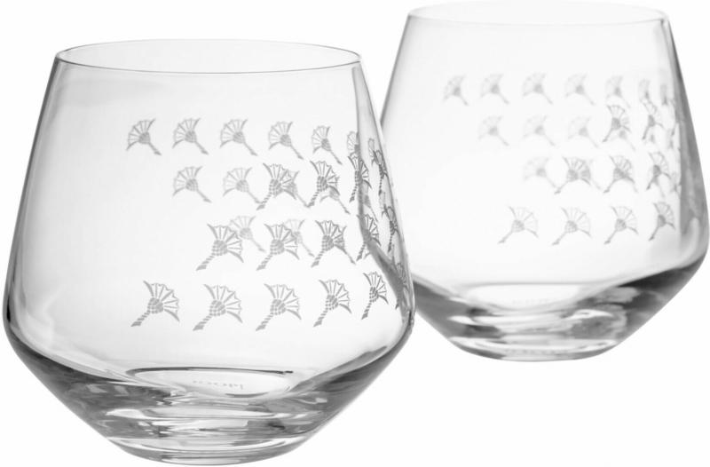 Wasserglas Set à 2 Stk Faded Cornflower, Weiss Matt