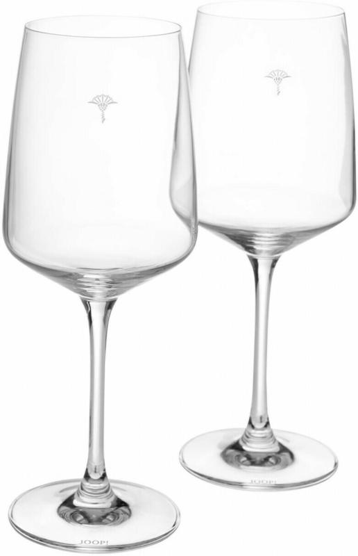Weissweinglas Set à 2 Stk Single Cornflower, Weiss Matt