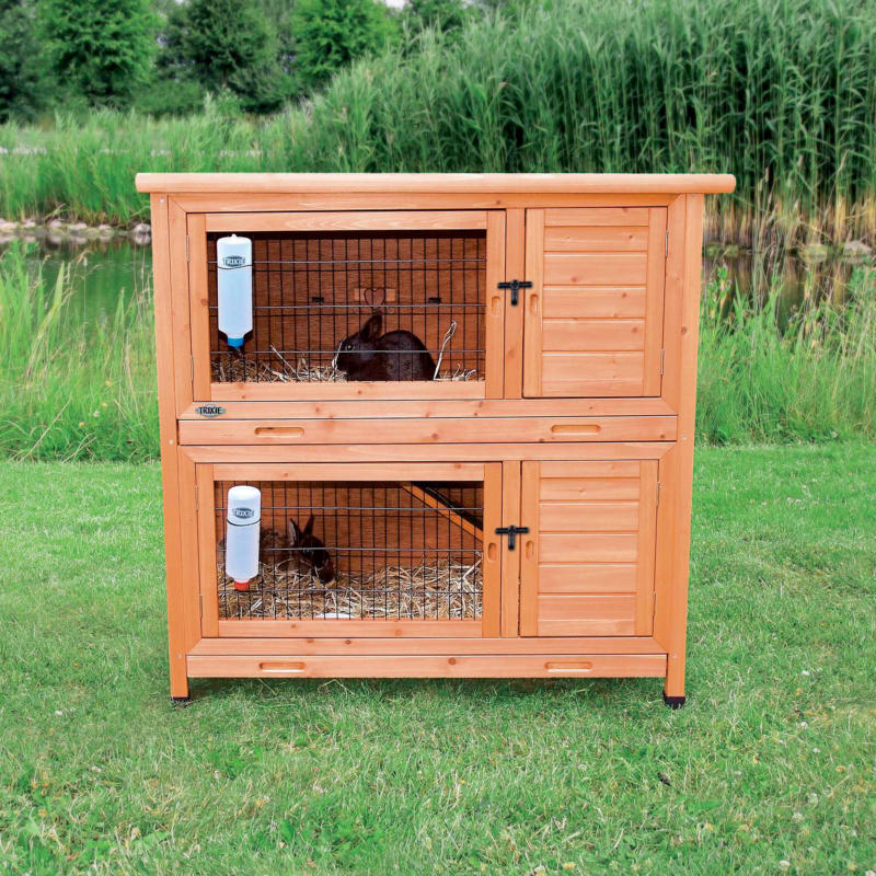 Clapier pour petits animaux Natura 116x111x65cm, brun