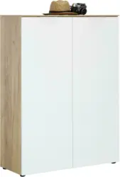 Schuhschrank in Wei&szlig;/Eichefarben