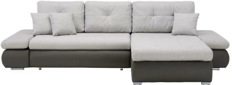 Wohnlandschaft in Hellgrau mit Relaxfunktion