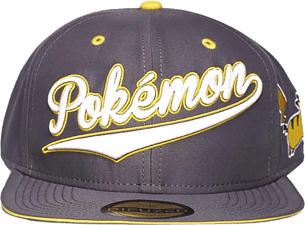DIFUZED « Pokémon » Baseball Snapback Cap - casquette (Gris / jaune / blanc)