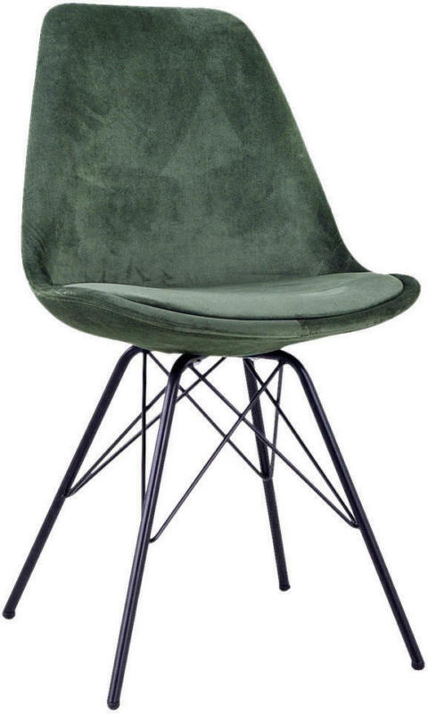 Stuhl in Textil Dunkelgrün