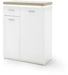 Schuhschrank in Weiß/Eichefarben