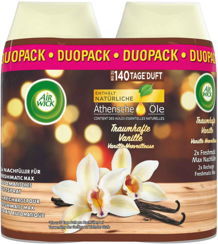 Air Wick Pure Recharge Freshmatic Max Spray Automatique Étoiles à la Vanille 2 x 250 ml -