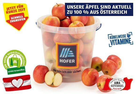 HOFER MARKTPLATZ Äpfel aus Österreich im Kübel, ca. 6 kg