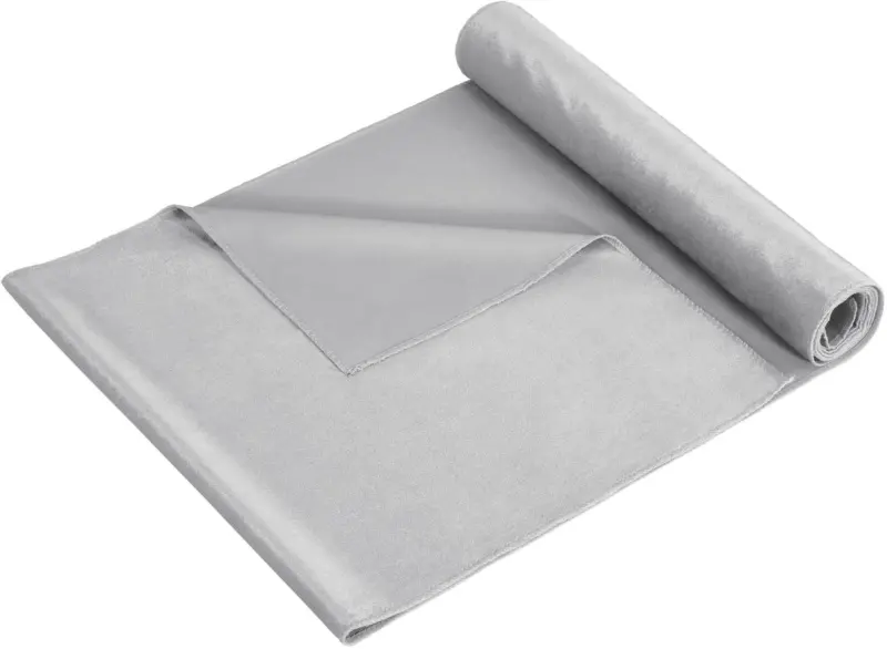 Dekostoff Samt in Silberfarben ca. 35x180cm