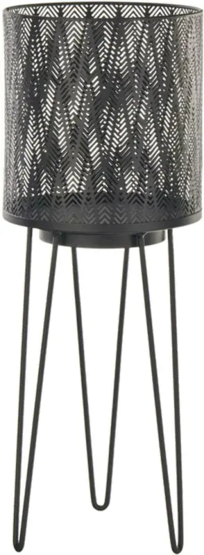 Übertopf Muse aus Eisen in Schwarz Ø ca. 20cm