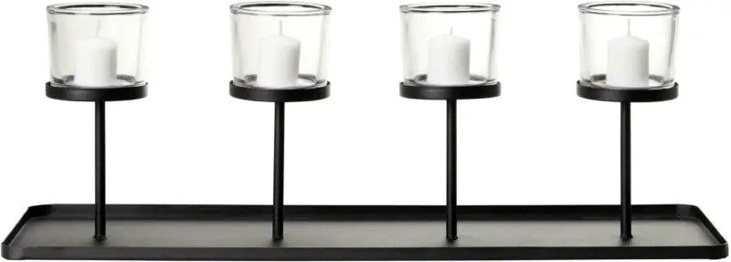 Kerzenhalter Malina aus Metall in Schwarz