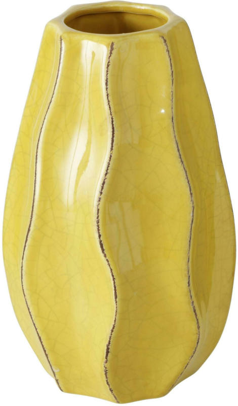 Vase Hilary aus Steingut in Gelb Ø ca. 7cm