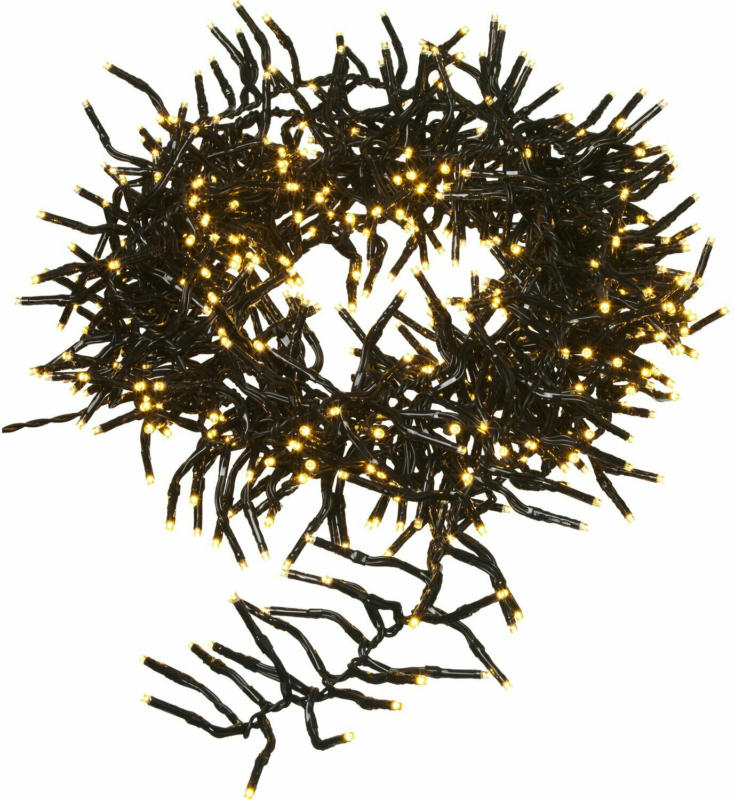 LED-Büschellichterkette 576 LEDs Warmweiß Schwarzes Kabel 720 cm
