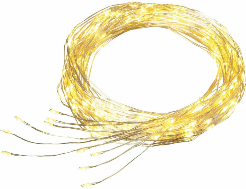 LED-Lichterkette Draht 200 LEDs Warmweiß Silbernes Kabel 690 cm