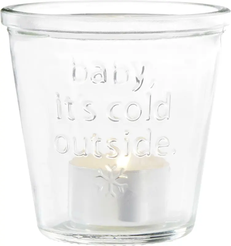 Teelichtglas Baby it's cold Ø ca. 9cm
