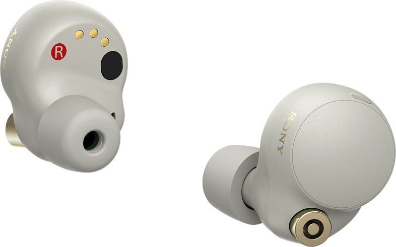 Sony True Wireless Bluetooth In-Ear Kopfhörer WF-1000XM4 mit Geräuschminimierung, silber; True Wireless Kopfhörer
