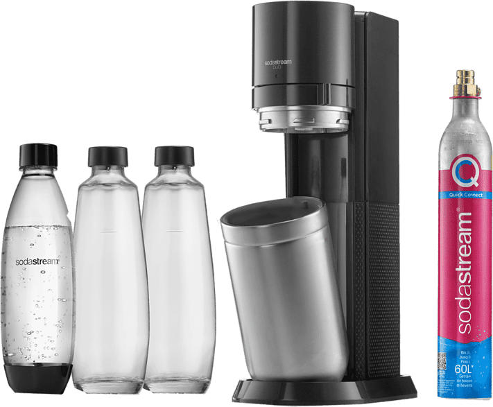 Sodastream DUO Vorteilspack Wassersprudler mit 3 Flaschen, CO² Zylinder inklusive: Ja , Titan