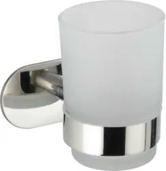 Zahnputzbecher in Weiß/Chromfarben