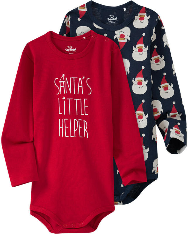 2 Baby Langarmbodys im X-Mas Look