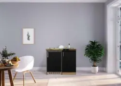 Miniküche in Schwarz/Eiche Sonoma inkl. E-Geräte