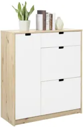 Kommode in Weiß/Eichefarben
