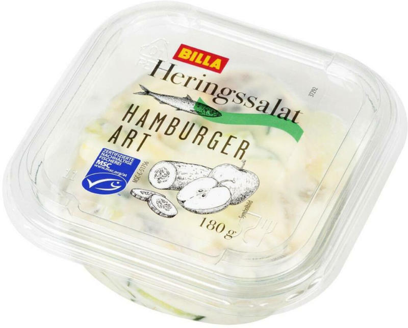 BILLA Heringssalat Hamburger Art