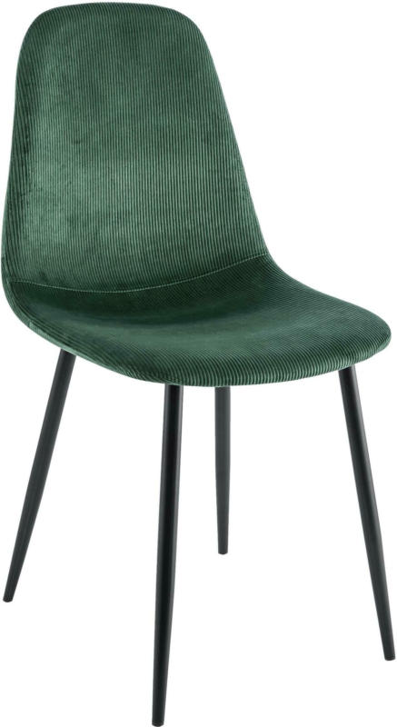 Stuhl aus Kord in Grün/Schwarz