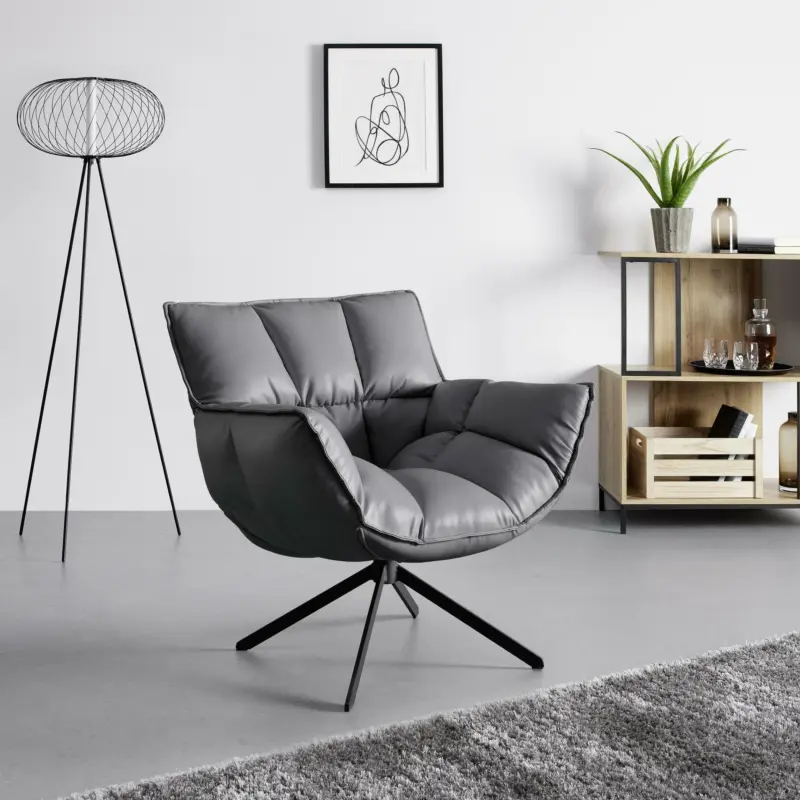 SESSEL 'Liam', drehbar, grau